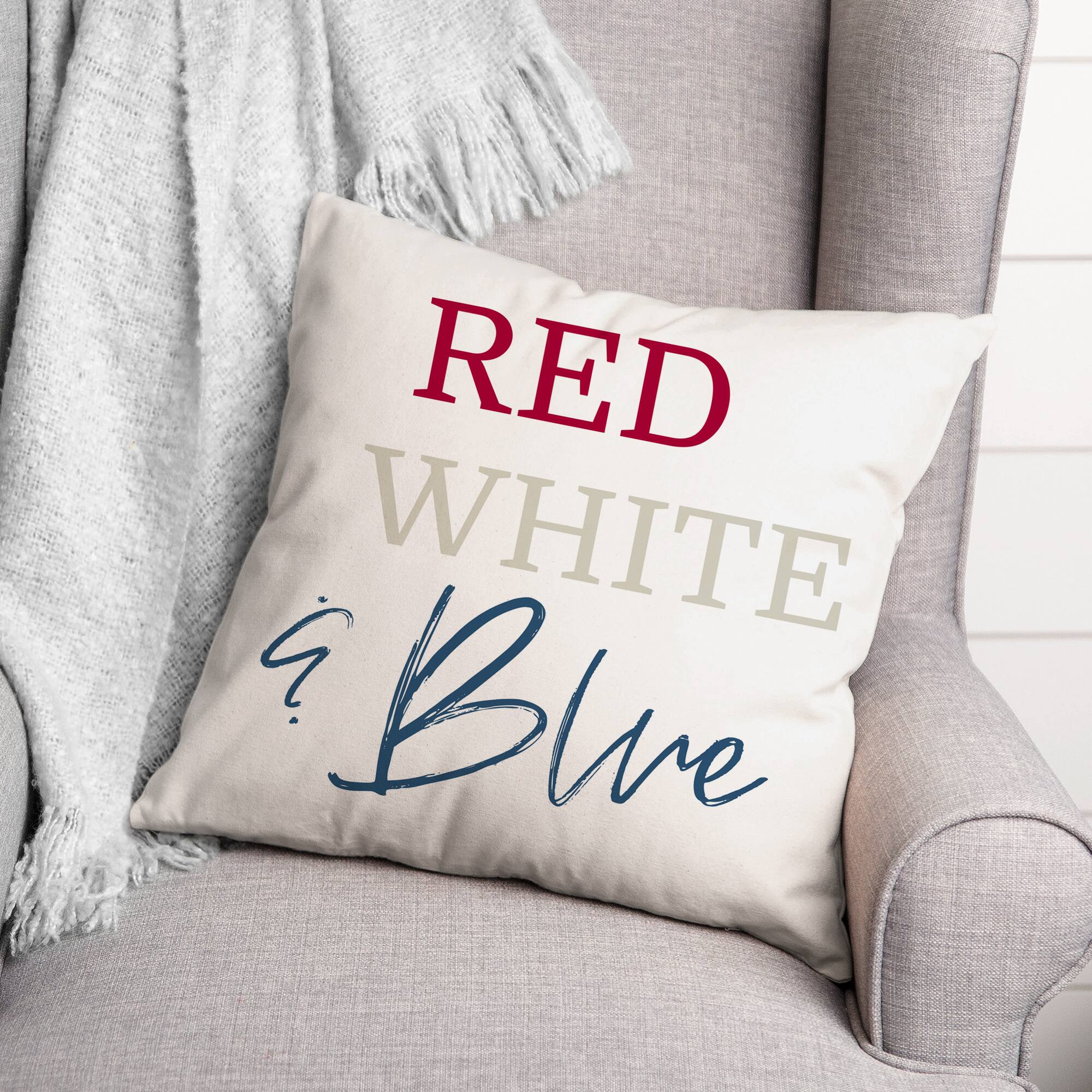 Red, White & Blue Throw Pillow